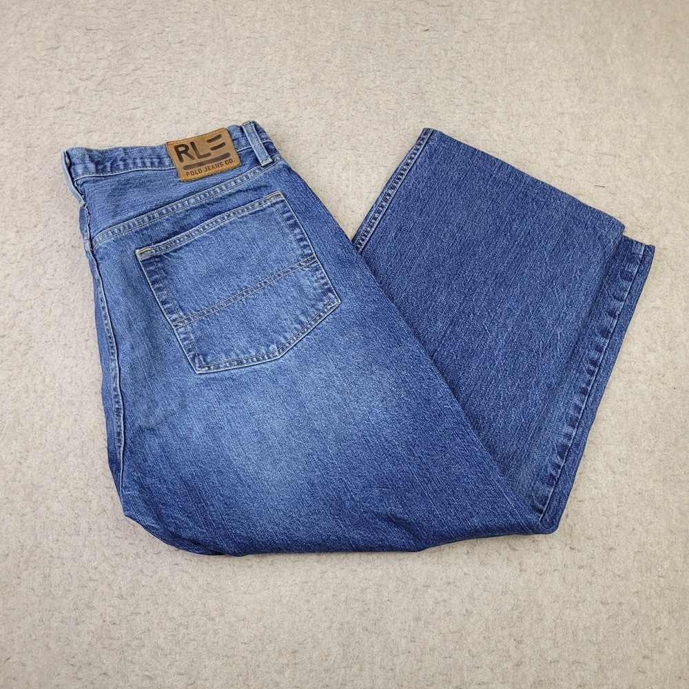 Polo Jeans Ralph Lauren Woodrowโ Blue Jeans Baggy 36x25 Medium Wash Vintage